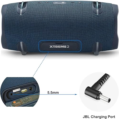 Miniatura 6 de Reemplazo para JBL Xtreme 2 cargador compatible con JBL Boombox, Xtreme, altavoz inalámbrico inalámbrico portátil extremo, resistente al agua, 8.8
