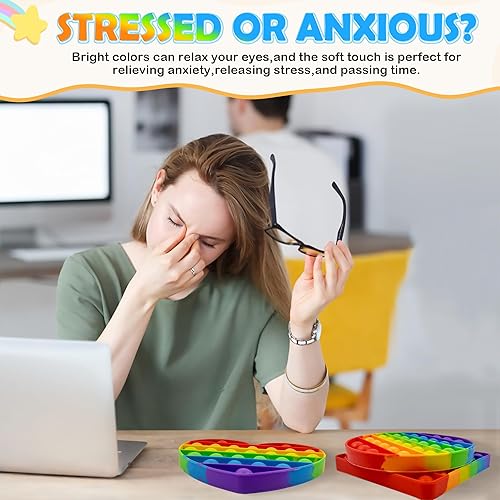 Miniatura 5 de Kakukokas Paquete de 12 juguetes para ansiedad, paquete de juguetes para ansiedad de reventar burbujas, regalos de fiesta para niños y adultos,
