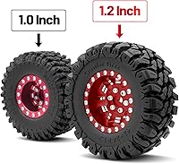 Vista 3 de OGRC 1.0 Plus (1.2 pulgadas) Beadlock Ruedas de 0.276 in de desplazamiento negativo llantas súper suaves pegajosas para TRX4M SCX24 FCX24 AX24 1/24