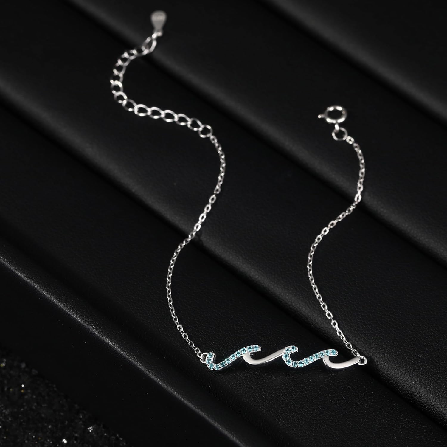 Silver Bracelets for Women, 925 Sterling Silver Wave Bracelets for Mom Bestie Sister Best Friends Gifts, Dainty Bracelet Jewelry for Daughter Graduation Birthday Friendship Gifts - Image 5