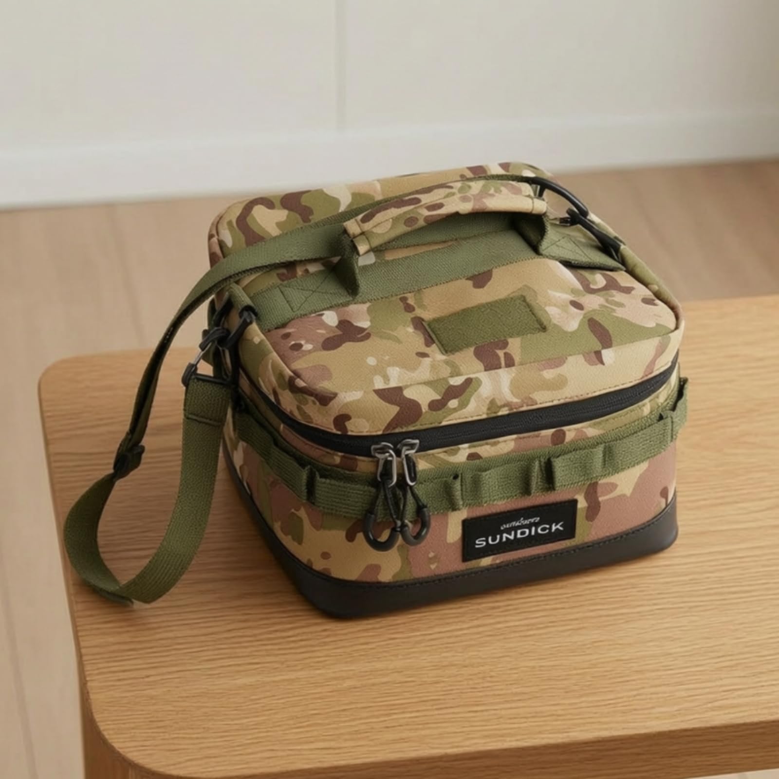 Outdoor Kühltasche Isoliertasche Picknicktasche Lunchbag mit 900D Gewebe Und PET Isolierung Faltbar mit Reißverschluss 8 L Volumen Gepolsterter Griff, Ahorn-Tanz