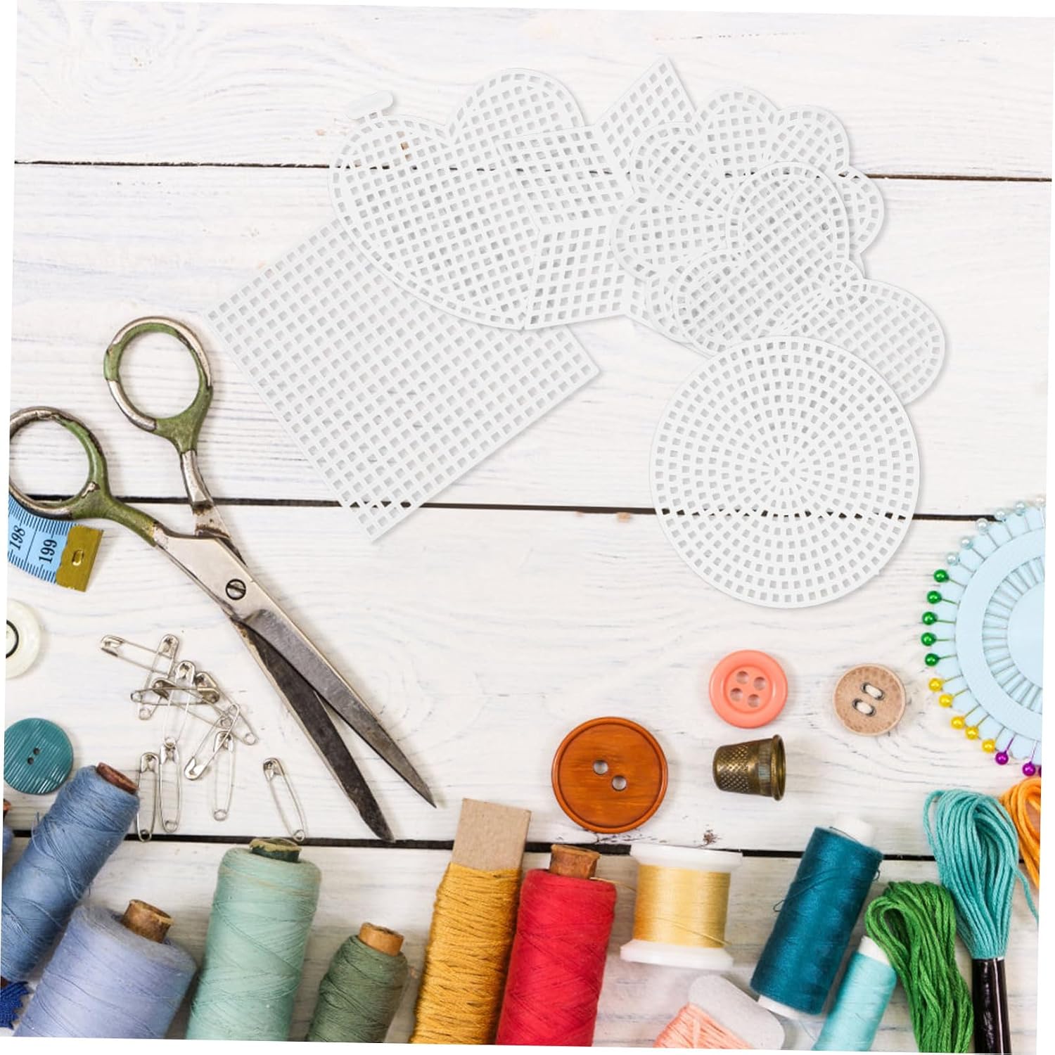 Tofficu 6pcs DIY Handmade Mesh Sheets Breathable Mesh Cross Stitch Quilting Knitting Sheets Craft Accessories