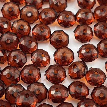 1000pcs 6mm Acrylic Crystal Beads, Faceted Rondelle Acrylic Spacer Beads for Wind Chimes Bracelet Necklace Earring Keychain Jewelry Making DIY CraftsDark Coffee