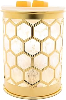 Scentsationals Wax Melt Warmer, Wax Warmer for Scented Wax Melts - Modern Collection Honeycomb Capiz - Candle Wax Melter for Fragrance Cubes and Tarts
