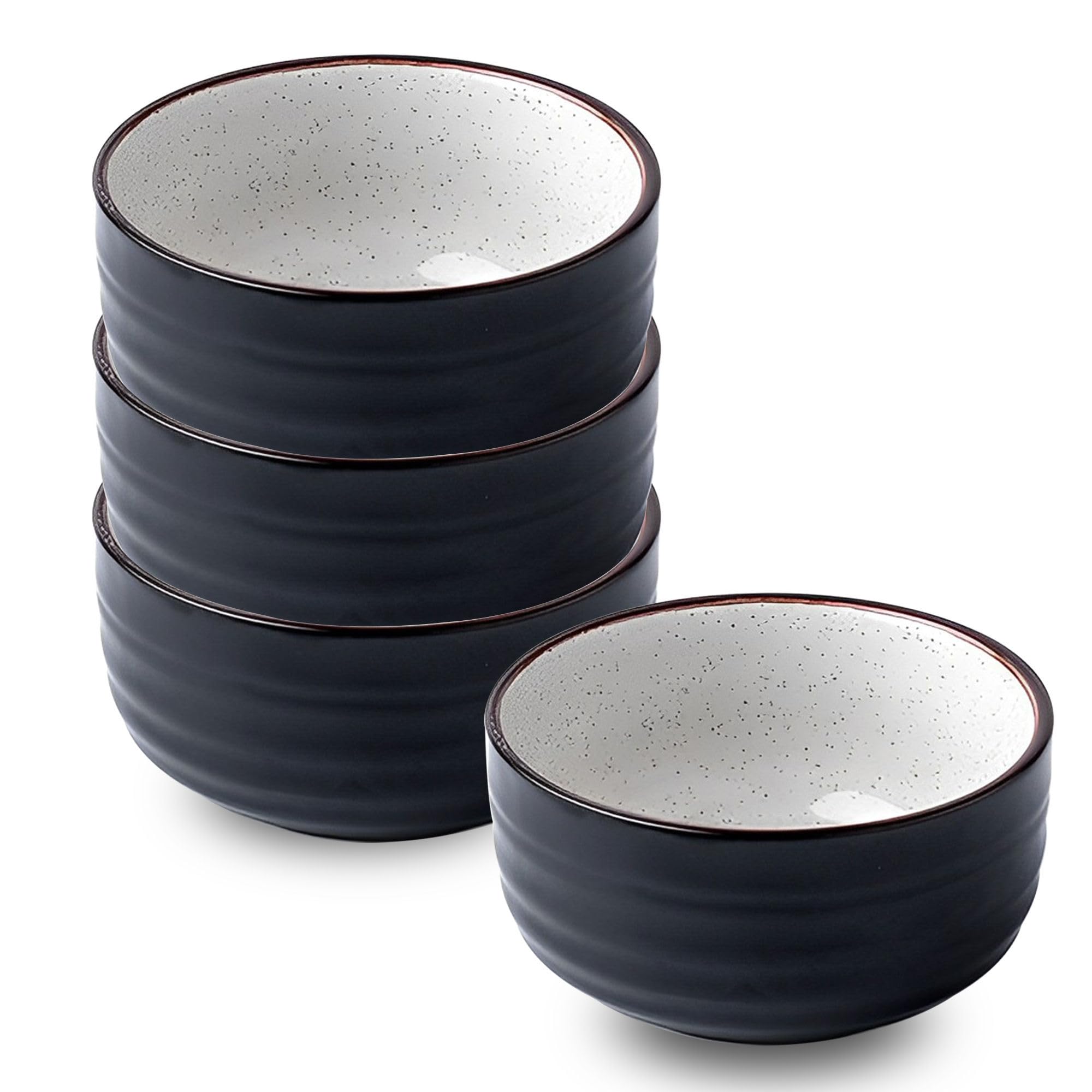 Zestaw ceramicznych misek na płatki śniadaniowe – nadają się do kuchenki mikrofalowej, miski na śniadanie i zupę, pojemność 400 ml, zestaw 4 szt