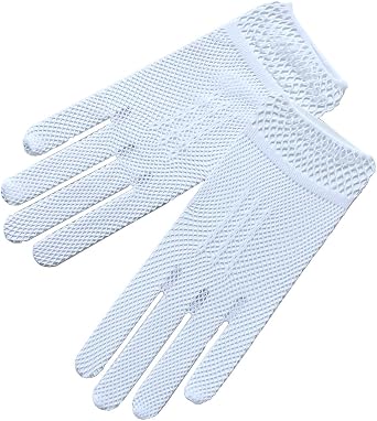 Stylish Crochet Gloves w/Delicate trim-Victorian+Regency