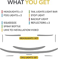 Vista 5 de TWRAPS Faros delanteros y luces traseras, tinte de humo PPF para Lucid Air, cubierta de faro ahumado, mejora y protege con película de protección
