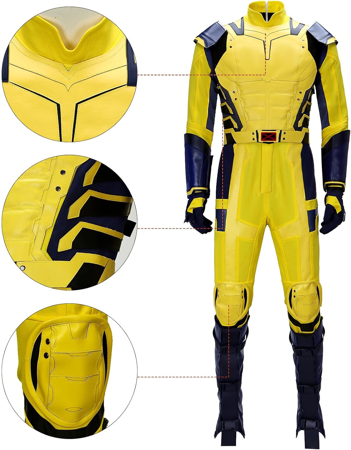 HLENOK Best Friend Wolf Cosplay Jumpsuit Men Zip-Up Uniform with Gloves Superhero Combat Suit Halloween Bodysuit - Image 5