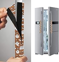 Vista 4 de Emelivor Juego de 2 Fundas para Manijas de Puerta de Refrigerador con Rayas de Fantasmas de Halloween - Fundas para Manijas de Electrodomésticos
