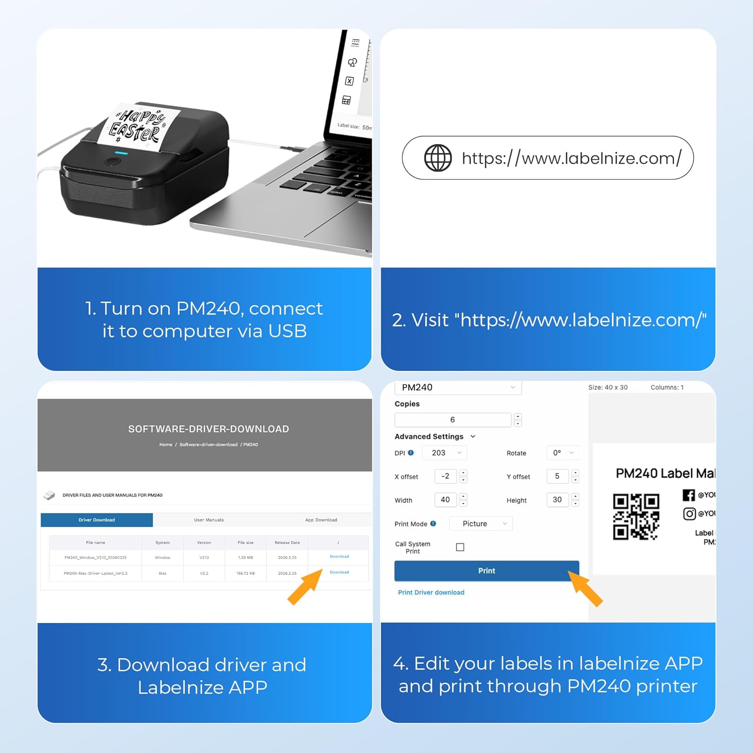 PM240 Label Maker Machine with 3 Tapes, 2" Portable Thermal Label Printer for Phone & PC, Bluetooth Label Maker with Multiple Templates for Small Business, Office, Home, School, Set 2 4 71zthKFZfNL. AC SL1500