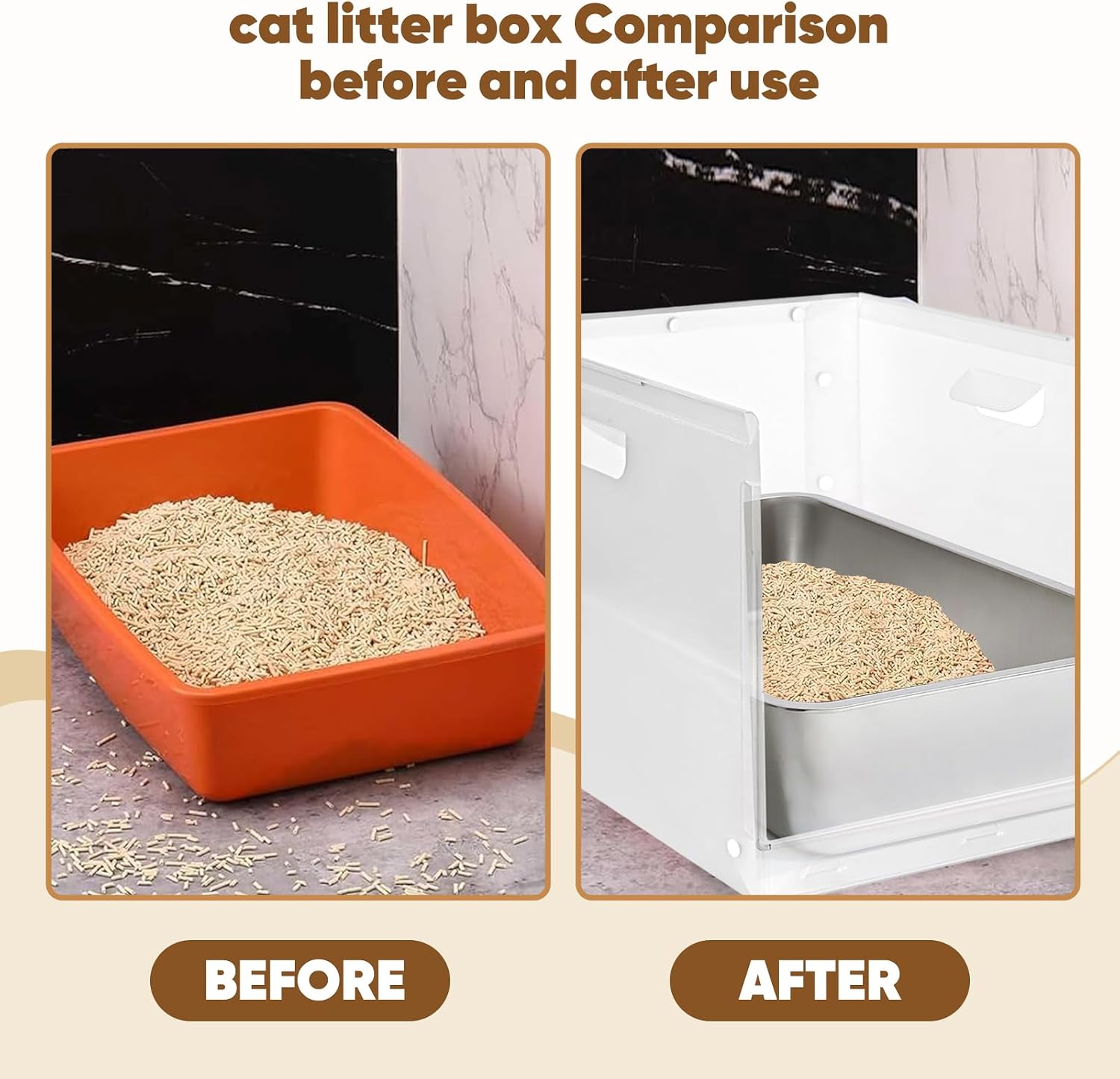 1Pc Cat Litter Box Enclosure with Shield, Pee Shields High Side Litter Box Enclosure, Dog Litter Box Splash Guard, Cat Box Enclosure with Shield (Without Pan) (Large)