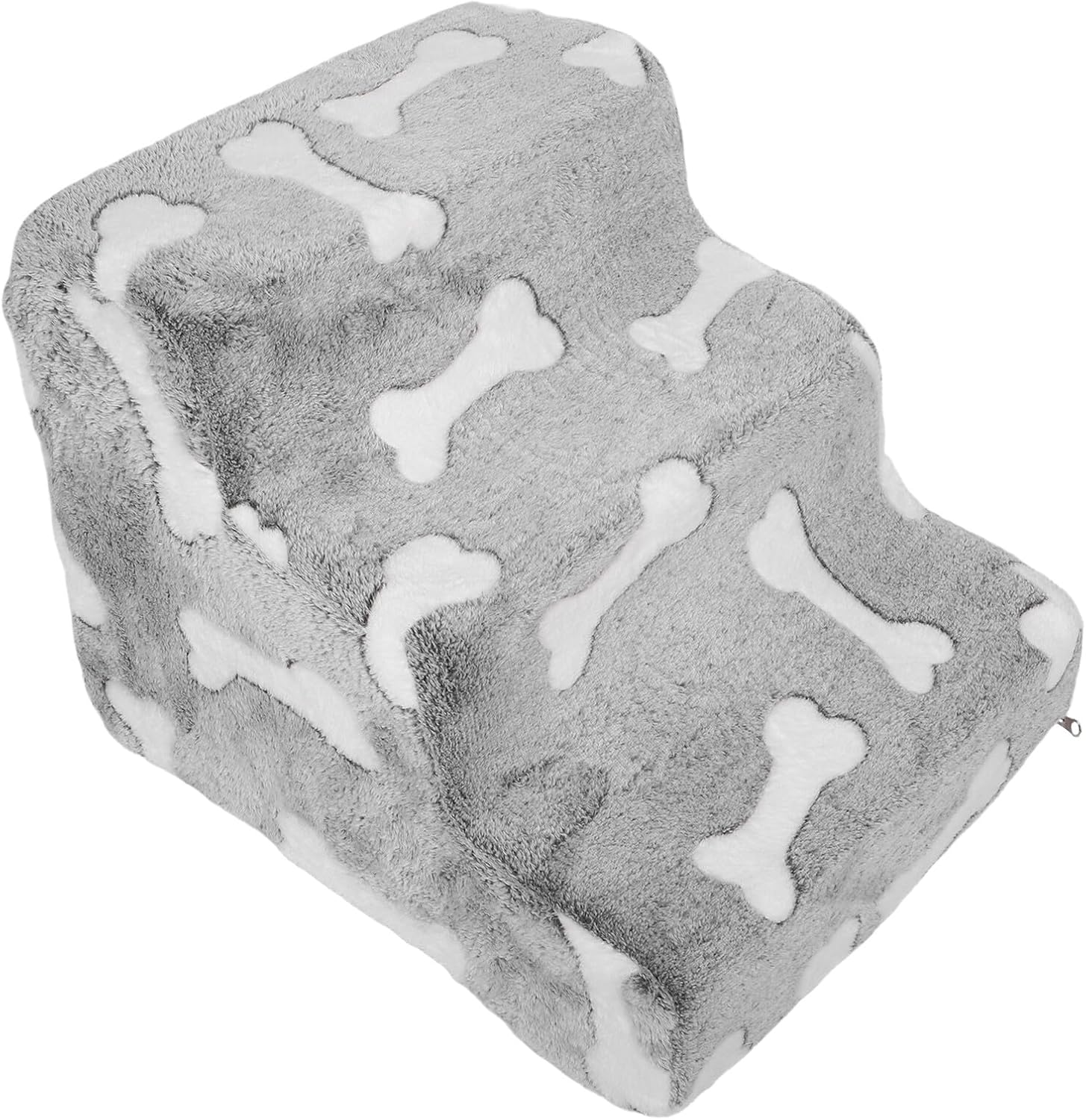 NUOBESTY Portable Three-Step Non-Slip Pet Stairs with Bone Print 34x40x30cm for Small Dogs and Cats Indoor Stable Dog Steps for High Beds and Sofas