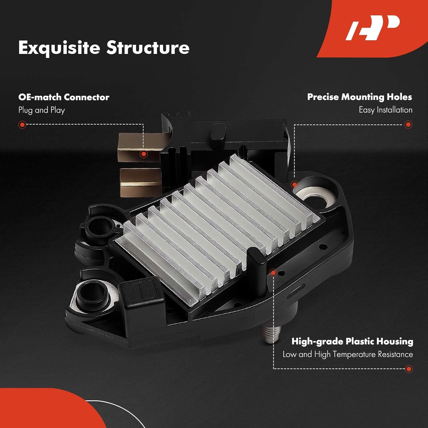 A-Premium 14V Alternator Voltage Regulator Compatible with BMW 323i 325i 325xi 330i 2006, X5 2004-2013, 525i 525xi 530i 530xi 2006-2007, 545i 745i 745Li 645Ci 2004-2005, 750i 750Li Alpina B7 2007-2008