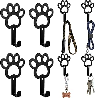 8PC Dog Leash Hooks for Wall Cute Metal Cat Leash Holder Wall Mounted Ke...