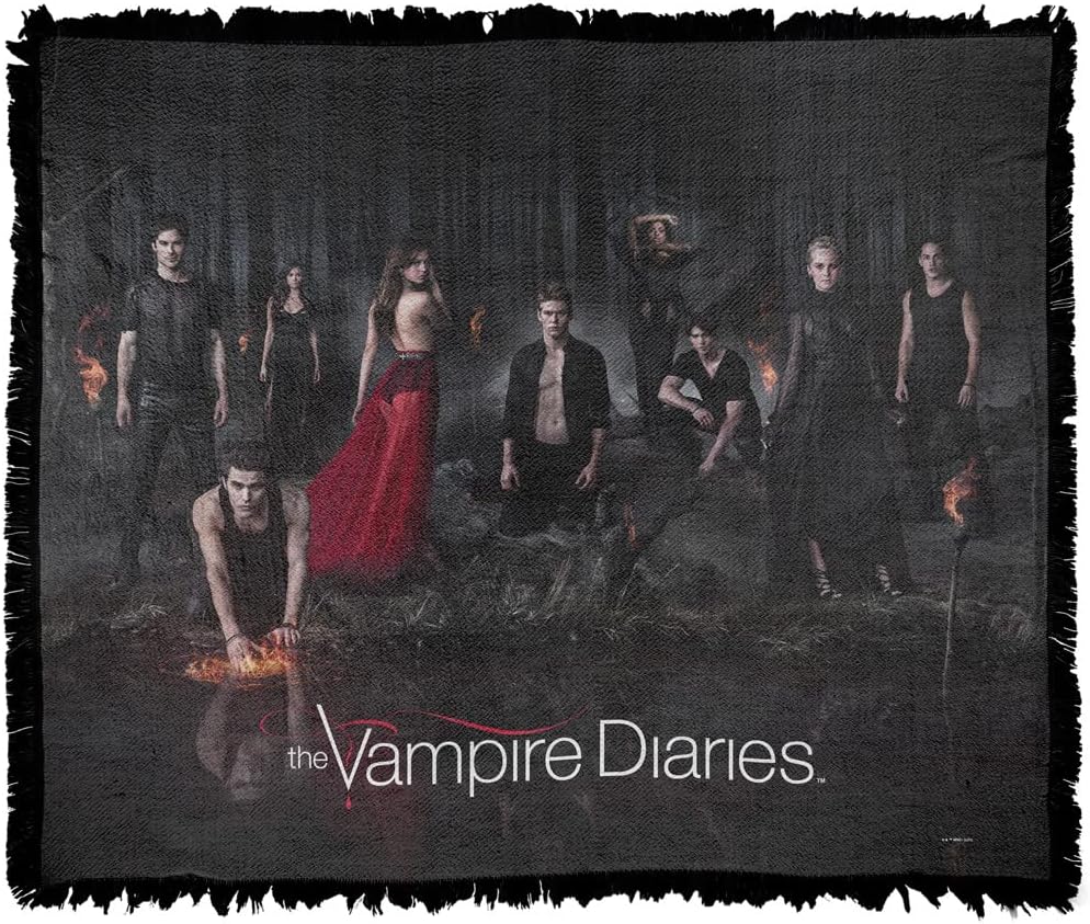 LOGOVISION The Vampire Diaries Blanket, 50"x60" Group Poster Woven Tapestry Cotton