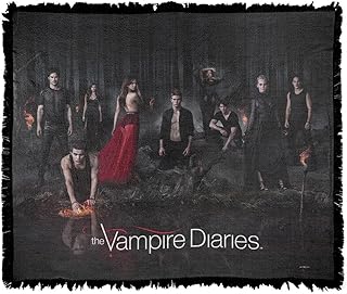 LOGOVISION The Vampire Diaries Blanket, 50"x60" Group Poster Woven Tapestry Cotton Blend Fringed Throw Blanket