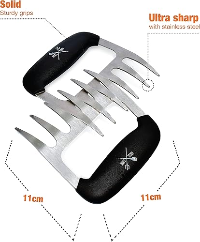 Miniatura 8 de Garras de carne  Accesorios para ahumadores de acero inoxidable  Trituradora de carne ultraafilada que rasga fácilmente cerdo, pollo y pechuga