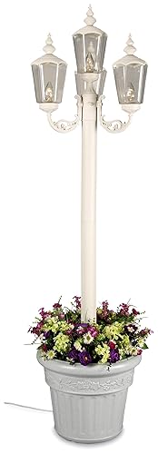 431 White Cambridge Park Lantern Planter Lamp, 85-inch