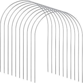 Deekin Set of 9 Croquet Wickets Replacement for Croquet Metal Hoops with Galvanized and Plastic Coating for Family Lawn Backyard Outdoor GameArch