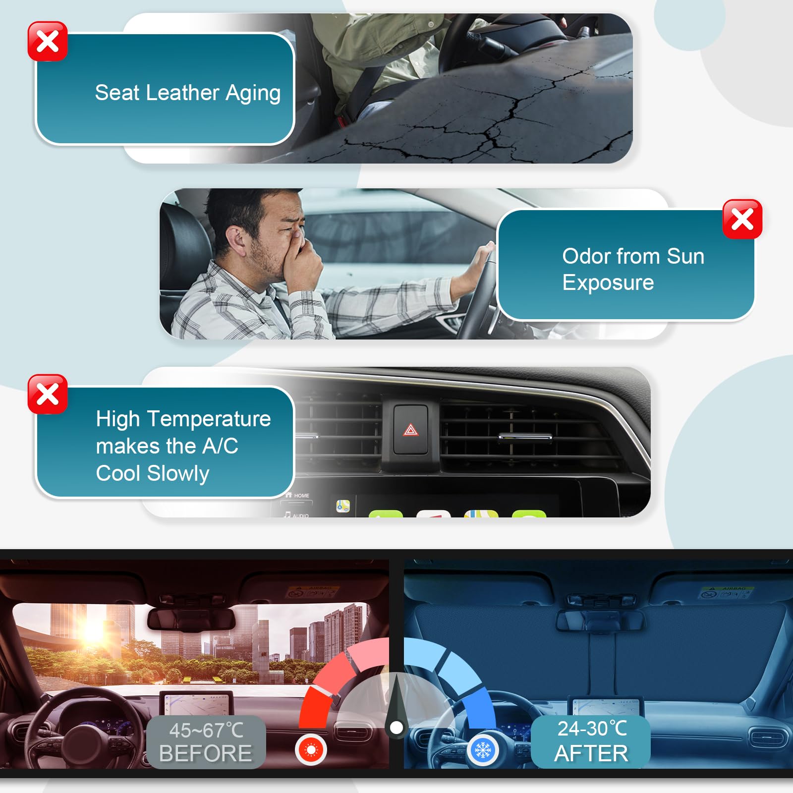 [Mise à Niveau] CDEFG Compatible avec Toyota Yaris Cross 2021-2025 2026 Pare-Soleil Pare-Soleil Pare-Soleil Avant Pare-Soleil Pare-Brise Pare-Soleil Voiture Pare-Soleil Accessoires