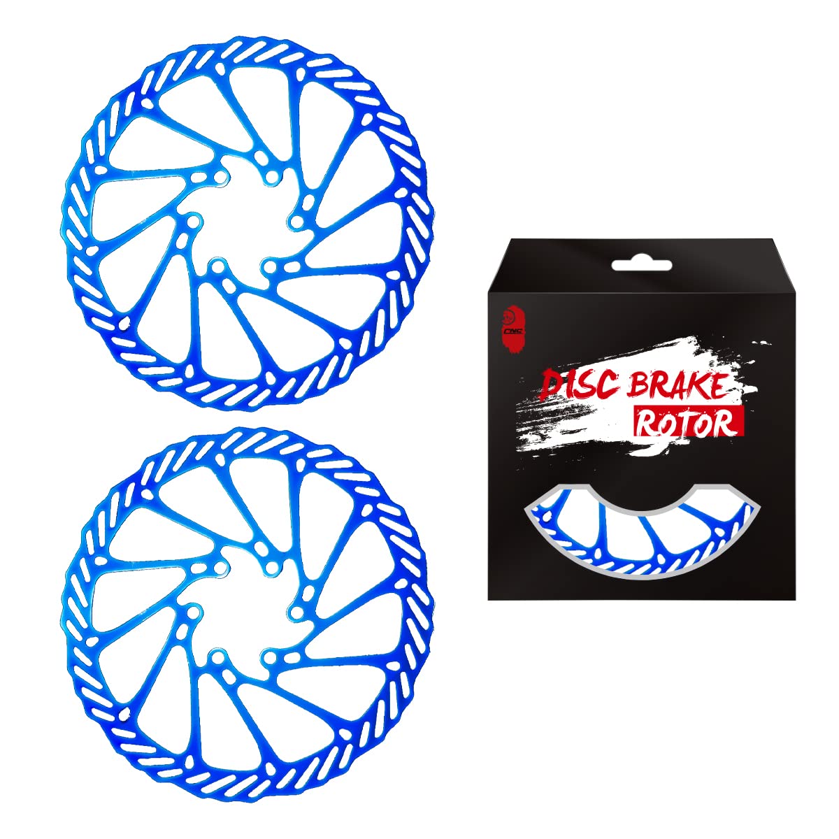 Chooee Rotor de freno de disco para bicicleta de montaña, 160 mm, 180 mm, 203 mm, 2 unidades, color azul