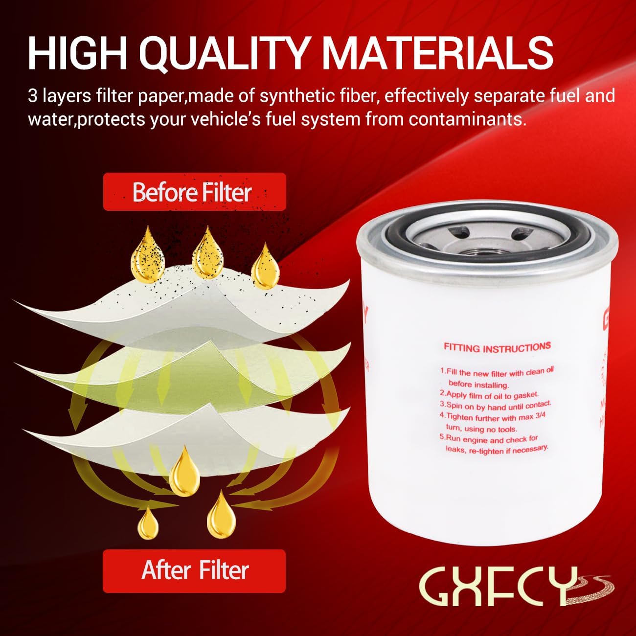 HH160-32093 Oil Filter Replace 16271-32090 100805 129150-35151 Compatible with Kubota B F FZ KX RTV Grasshopper 928D 928D2 930D 930D2(Pack of 6)