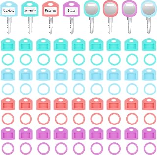 40 PCS Key Colored Covers with Labels, Key Covers Caps Silicone