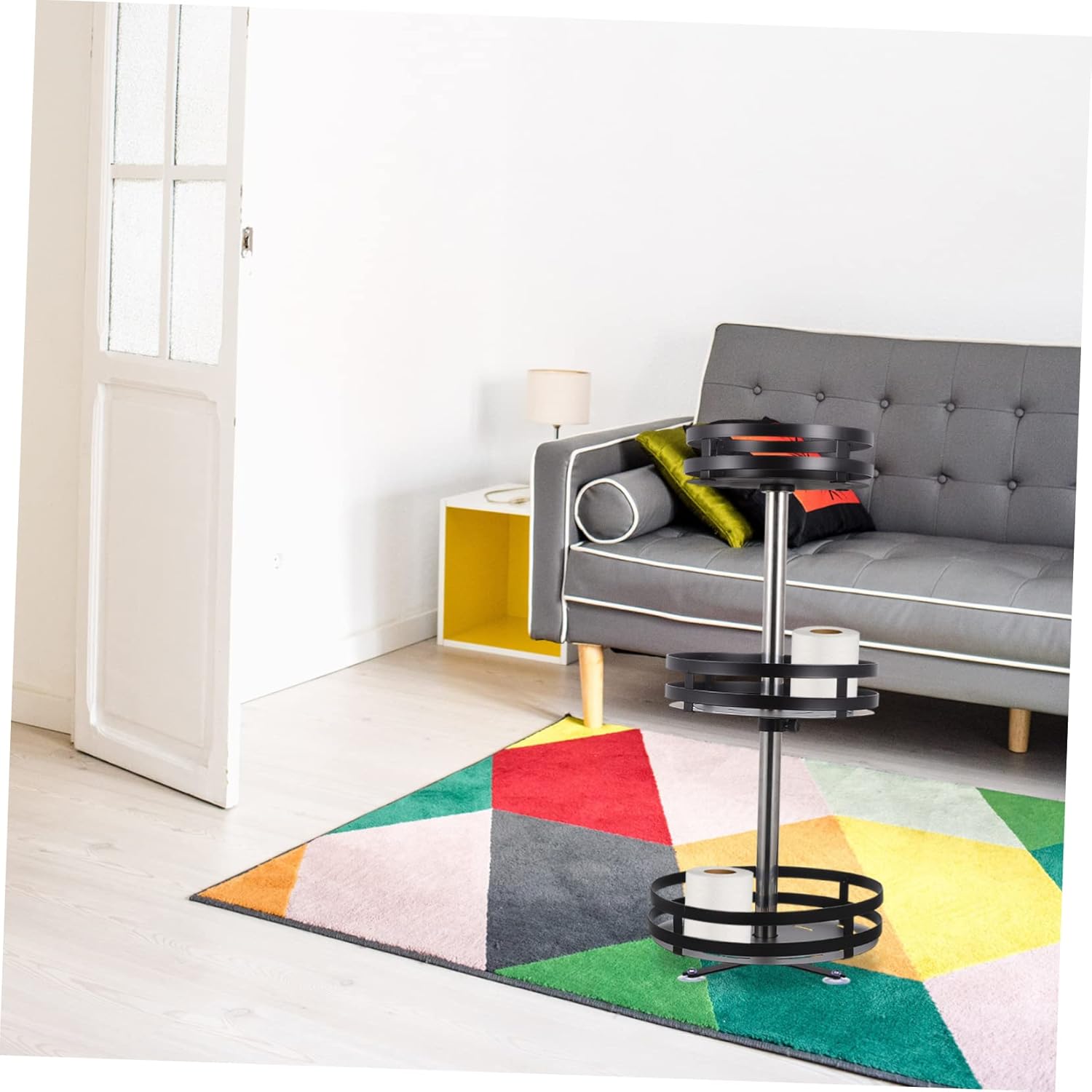 360° Rotatable 3-Tier Spice Rack Storage Holder for Kitchen Sundries Multi-Function Organizer for Home Use Space-Saving Condiment Shelf