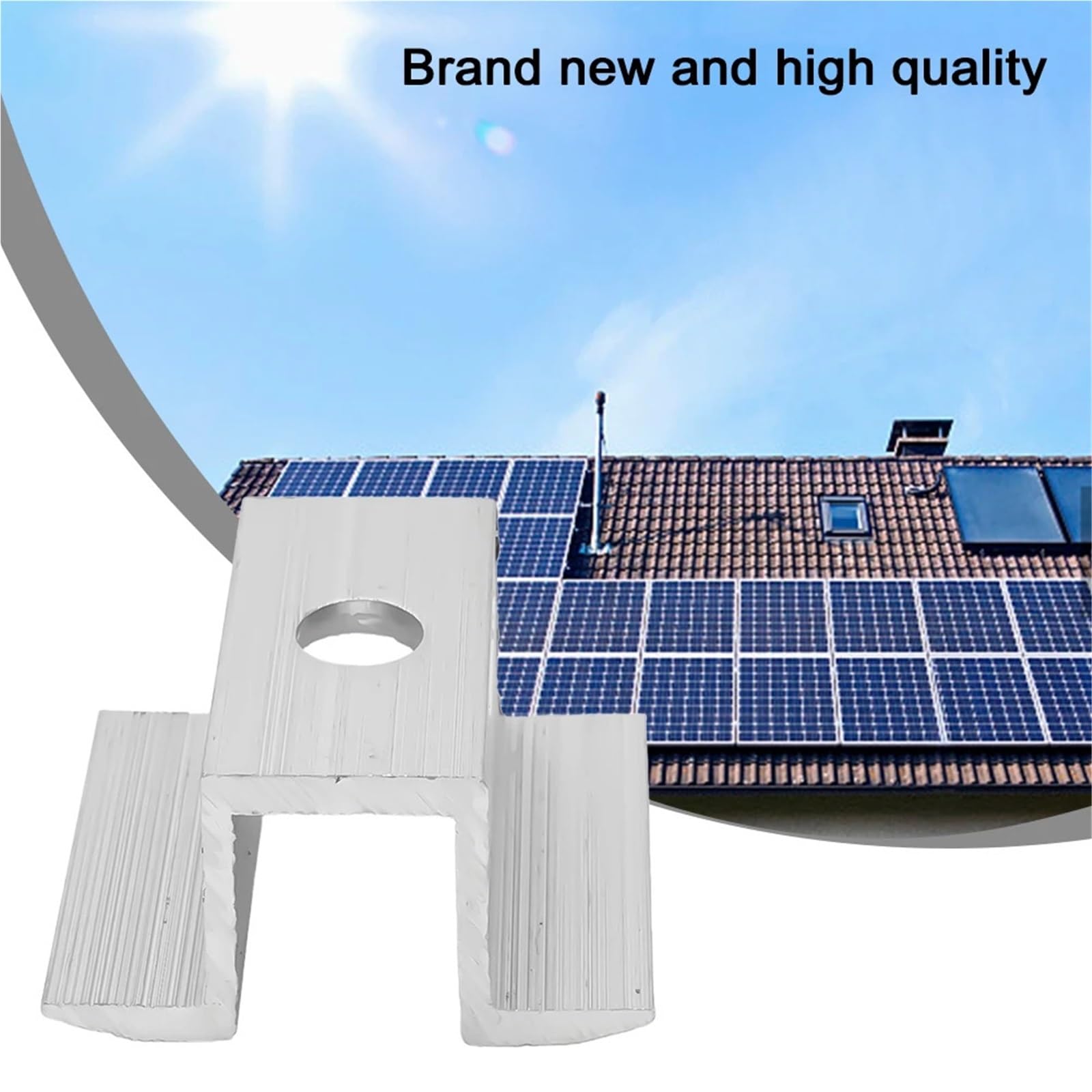 Supporti per pannelli solari, morsetti centrali fotovoltaici, clip di pulizia per telaio altezza 25-50 mm, accessori di alimentazione in lega di alluminio (80 mm)