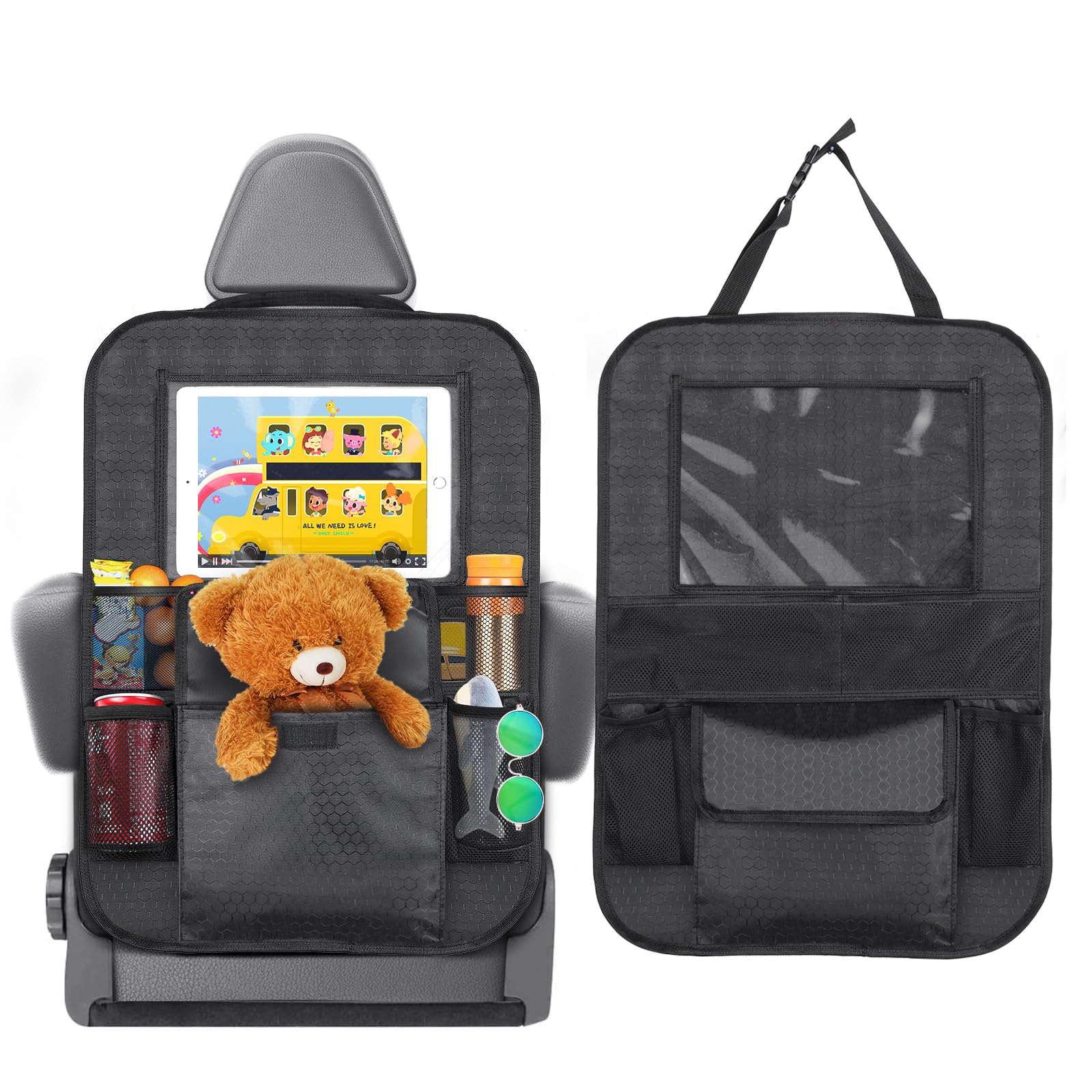 Romon Organizer Sedile Posteriore Auto Bambini, Impermeabile Organizzatore Sedile Posteriore Auto con Molto Spazio di Archiviazione, Proteggi Sedili Auto Bambini Lungo viaggio