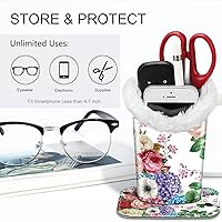 Vista 226 de Fintie Soporte para anteojos forrado de felpa con base magnética, estuche de cuero vegano prémium para lentes