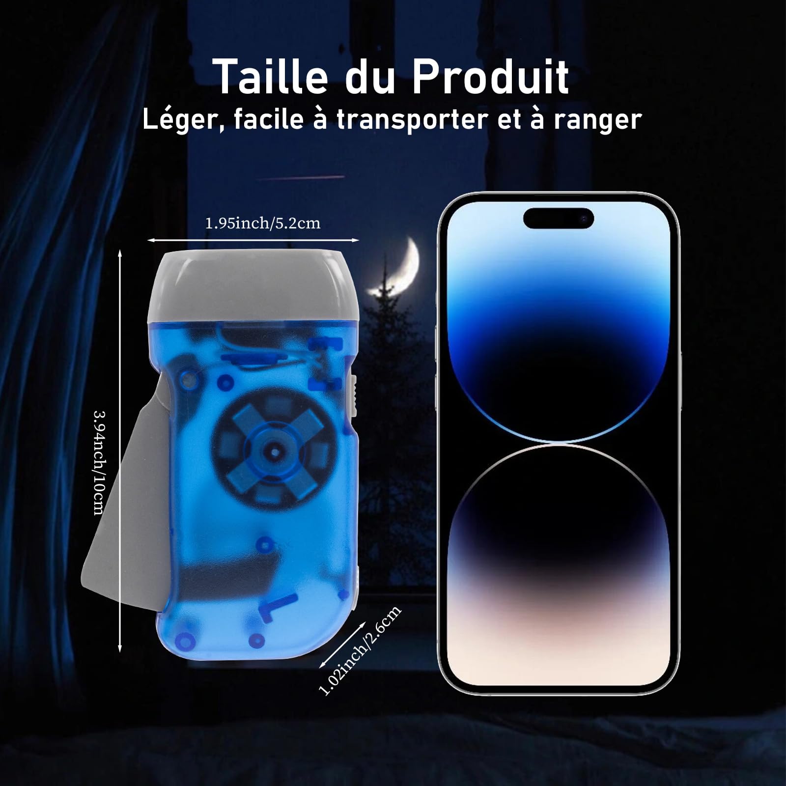 Lot de 24 Lampe Torche à Manivelle 3 LED, Lampes de Poche Portables à Énergie Manuelle pour Urgence, Camping, Randonnée, Extérieur, 4 Couleurs