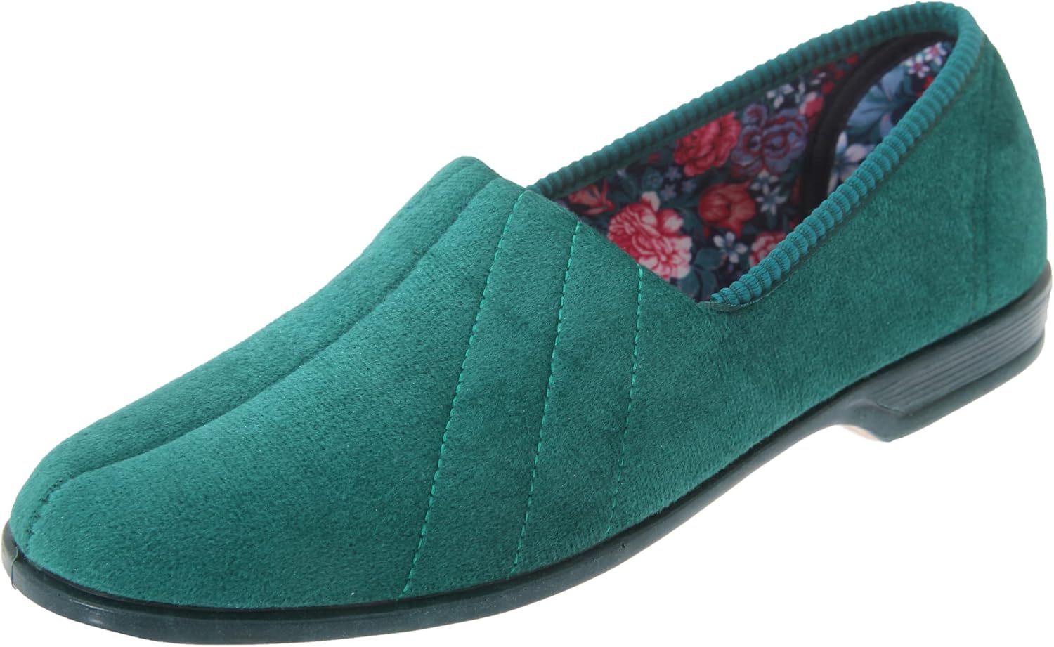 Sleepers Womens/Ladies Audrey III Roll Top Velour Slippers (8 US) (Black)