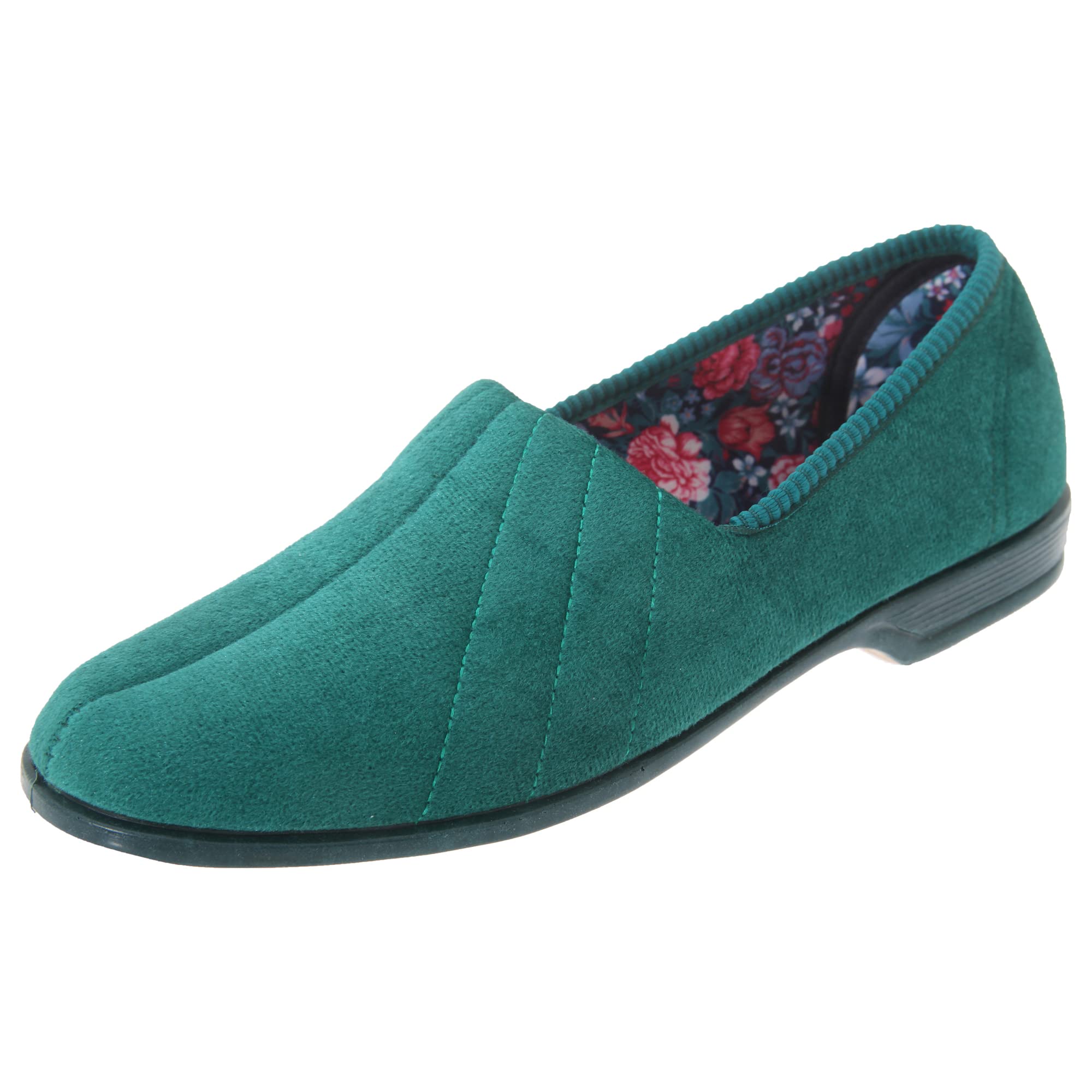 Sleepers Womens Audrey III Roll Top Slippers with Rubber Sole Heather