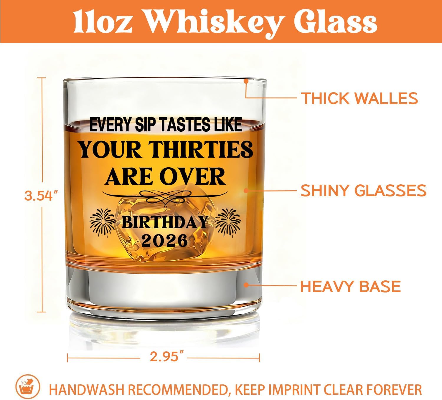 40th Birthday Gifts for Men Women Whiskey Glass, 40th Birthday Decorations