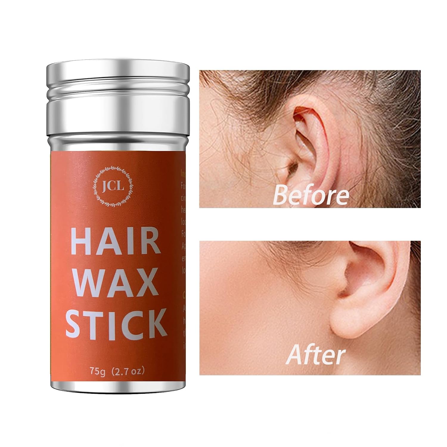 JCL Hair Wax Stick, Wax Stick for Hair, 2.7 Oz Hair Stick Wax for Flyaways Slick Back Gel Non-greasy Wax Stick Pomade Stick for Fly Away & Frizz Hair