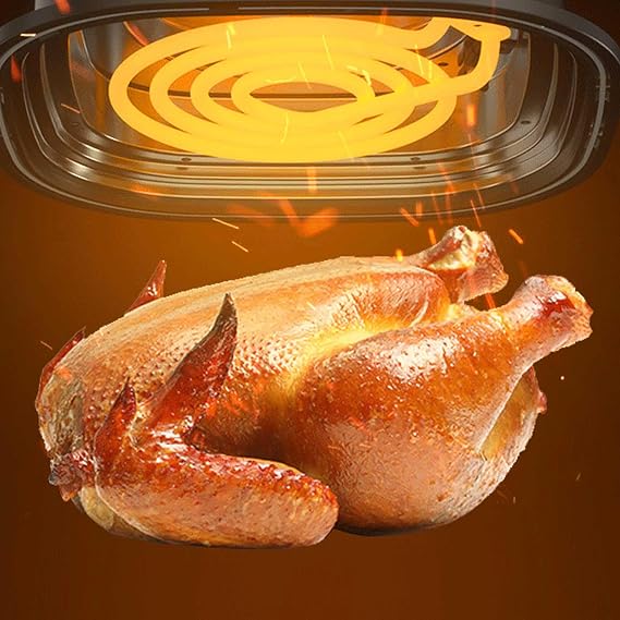 Electric Air Fryer, 3 in 1 Multi-Functional with Adjustable Temperature and Timer, Transparent Bowl for Healthy Cooking, Ideal for Family Gatherings and Parties
