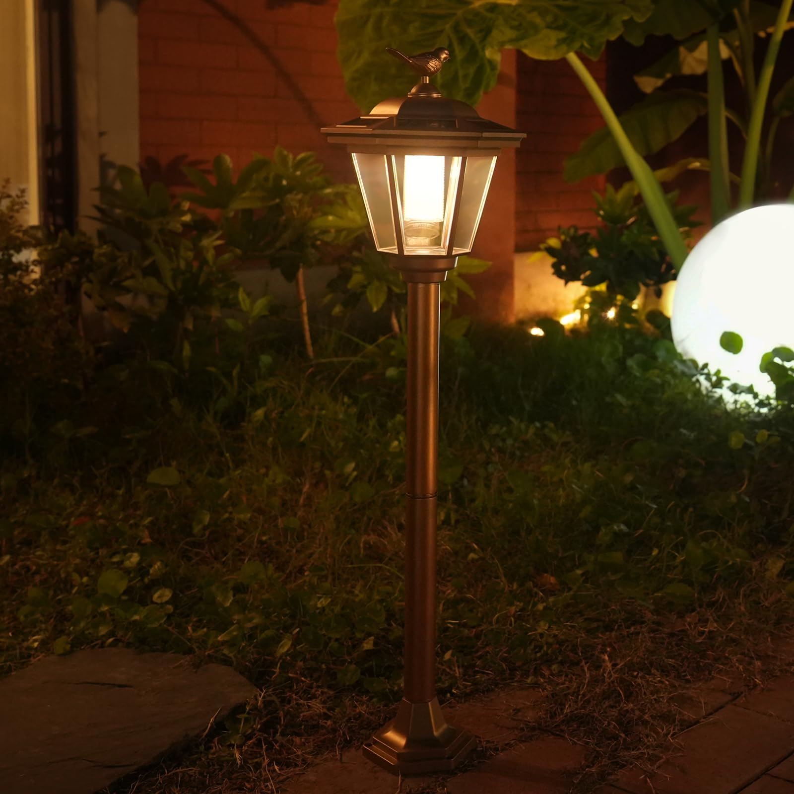 Amazon.co.jp: GWSOLAR ソーラーガーデンライト玄関灯2個組 高さ70cm 