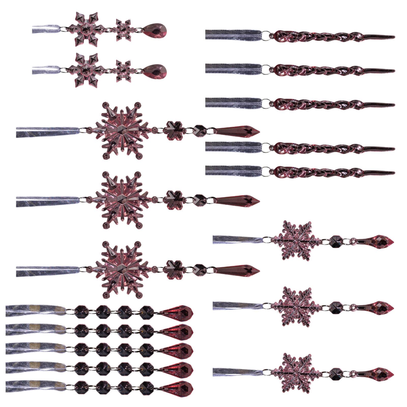 Buxuaaaa 18Pieces Shatters Resistant Acrylic Ice Christmas Ornamentation Crystal Snowflake for Indoor and Outdoor Decoration Transparent Ice Cone Ornament