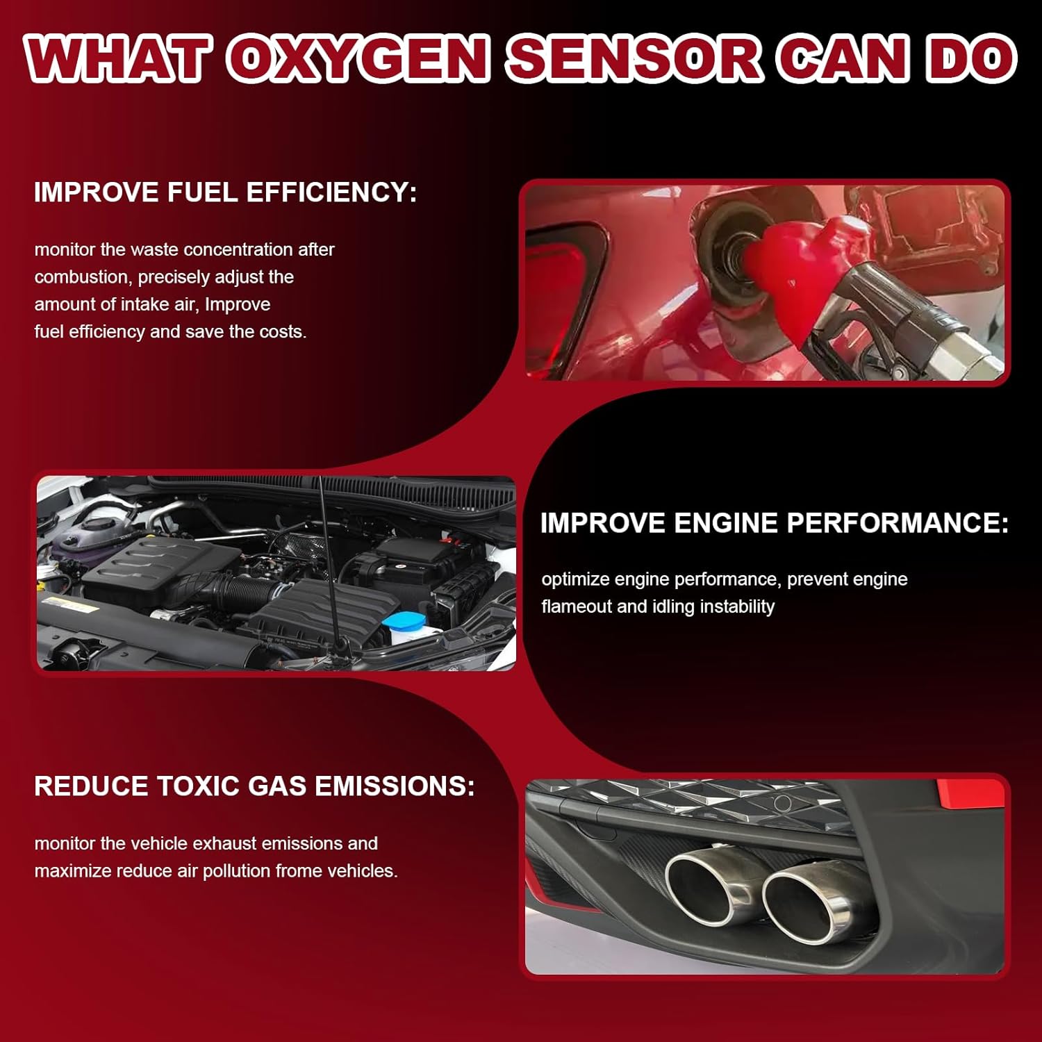 O2 Sensor Upstream & Downstream Oxygen Sensors Compatible with 2005-2011 Toyota Camry 2.4L, 2006-2008 Toyota RAV4 2.4L Replaces# 234-4622 234-9049