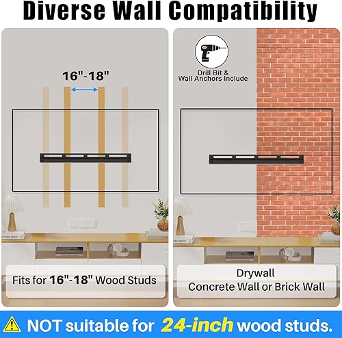 Miniatura 3 de Soporte de pared para TV sin tachuelas para paneles de yeso, soporte de pared para televisores de 12 a 55 pulgadas, soporte de carga de hasta 100