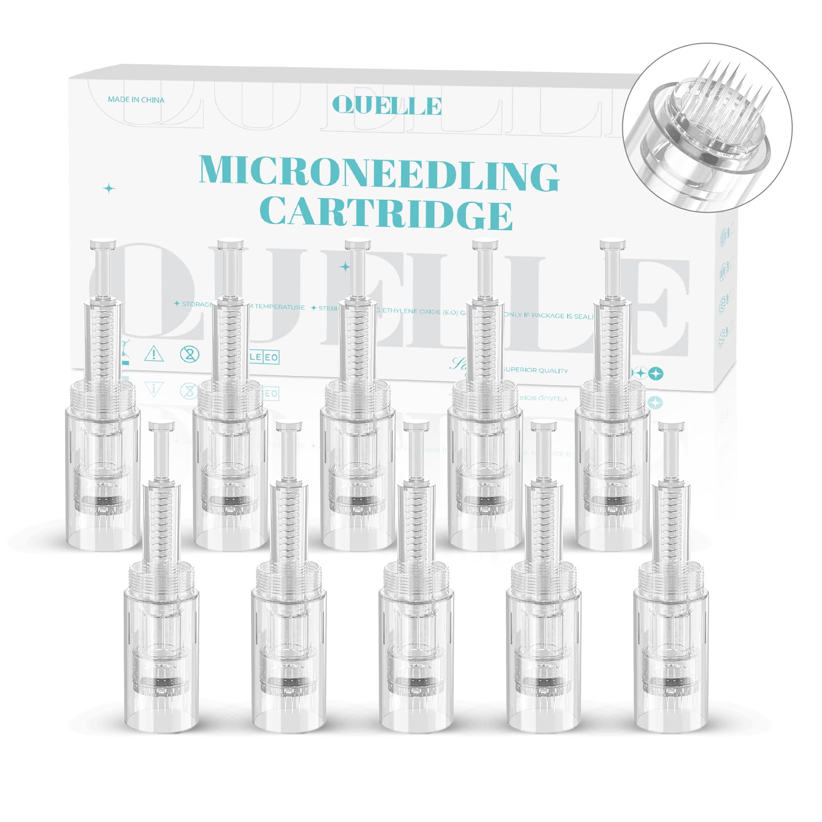 Pack of 10 Microneedling Needles 24 Pins Replacement Dermapen Needles Microneedling Needle Cartridges Universal Micro Needling Needles with Thread Port for Electric Microneedling Pen EN99Q-10-24P - Image 2