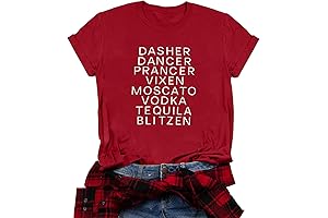 Merry Christmas Dasher Dancer Shirt Prancer Vixen: Festive Naughty Christmas Shirts for Women