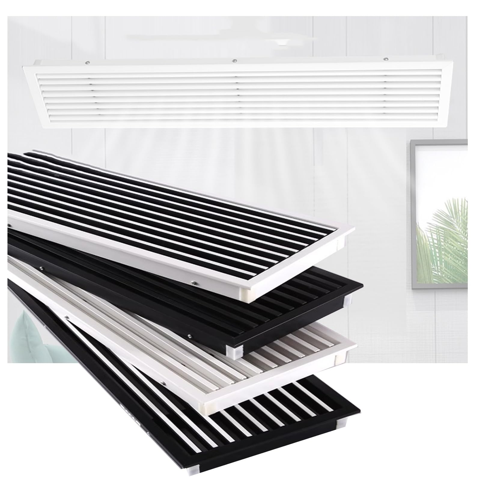 XILYZMO Custom Sizes Removable Linear Slot Diffuser, AC Air Vent Shutters Ventilation Grill, ABS Material Easy Air Flow Protective Screen Mesh For Floors