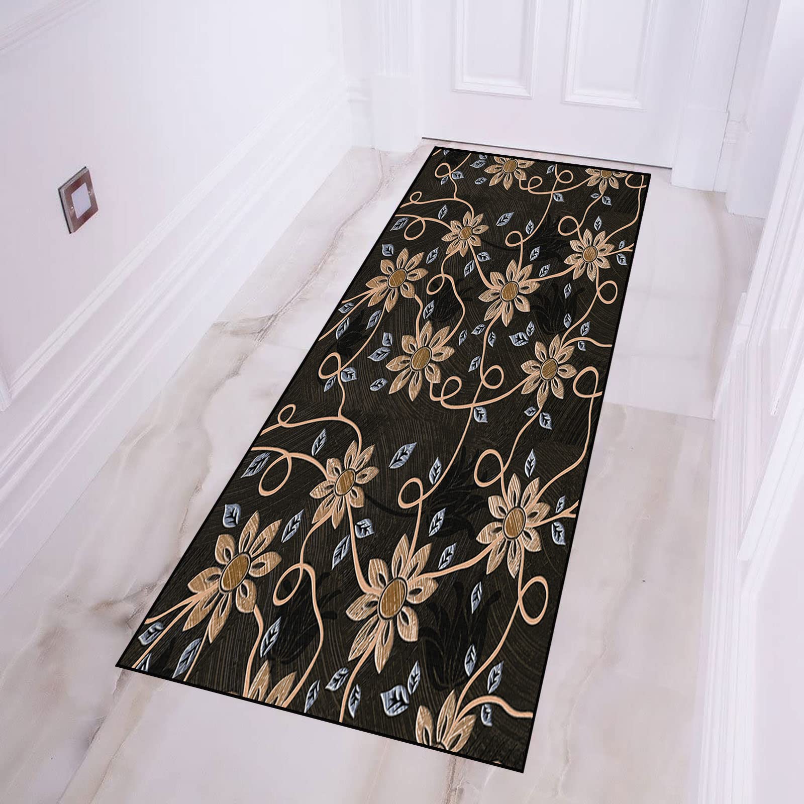 Tapis de couloir antidérapant rétro chic et moderne pour le salon