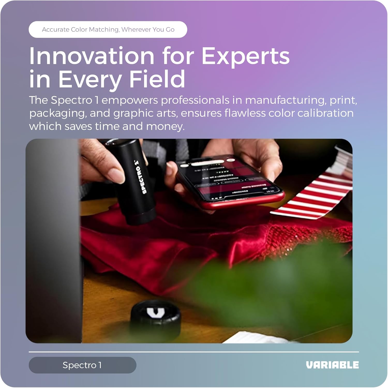 Spectro 1 Mobile Spectrophotometer Paint Color Matching Device, Professional Color Reader & Paint Scanner, Portable Colorimeter Spectrometer & Color Sensor with App Connectivity for Paint Matching