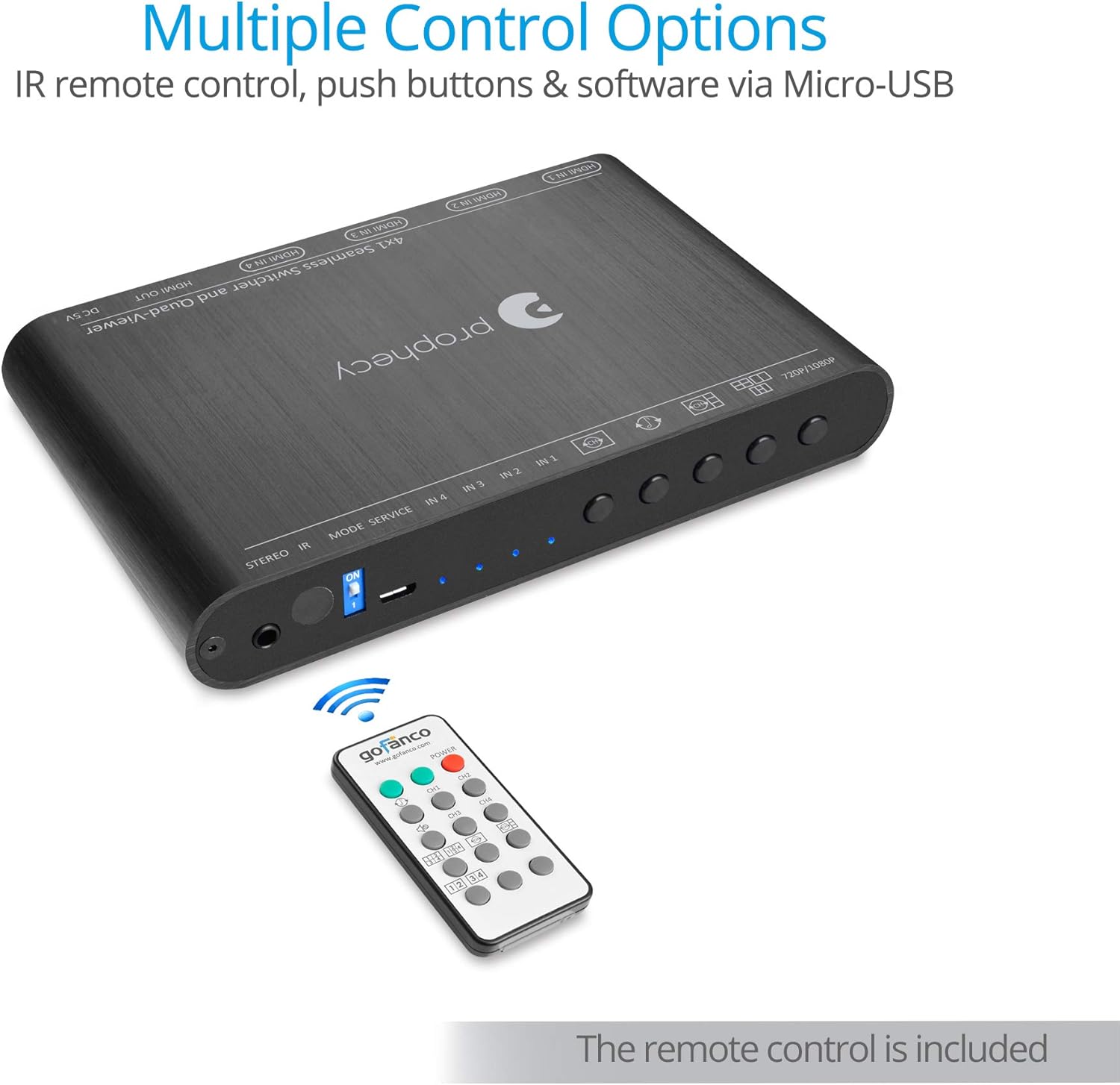 Best Cyber Deals 🔥 gofanco Prophecy 1080p Quad Multi-Viewer 4x1 HDMI Switcher with Seamless Switch, Split Screen, 5 Display Modes, Audio Extractor to Stereo, IR Remote/Software/Push Button Selector, TAA Compliant Buy 2 get 3 gofanco Prophecy 1080p Quad Multi-Viewer 4x1 HDMI Switcher with Seamless Switch, Split Screen, 5 Display Modes, Audio Extractor to Stereo, IR Remote/Software/Push Button Selector, TAA Compliant