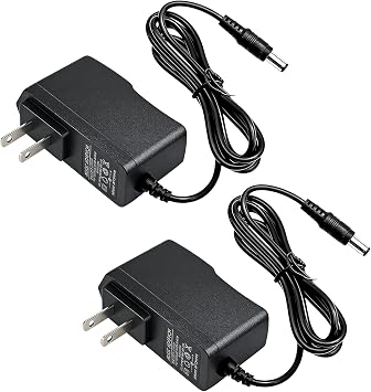 2-Pack 9V AC DC Power Supply Adapter | Compatible with Boss/Dunlop/Danelectro/DigiTech and More Guitar Effects Pedals, Replacement for Most Electronic Effects Pedal