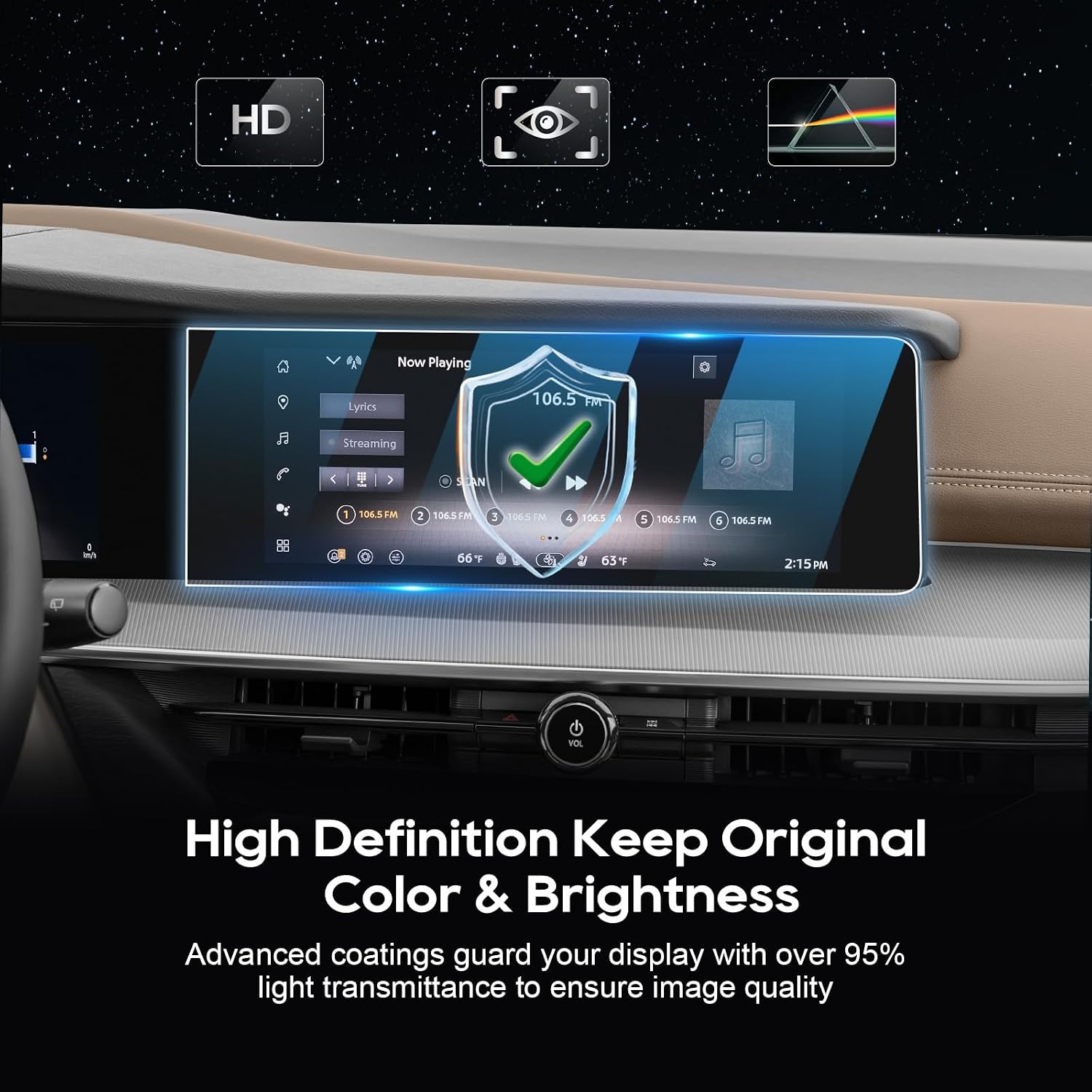 LFOTPP For 2025 2026 Murano Screen Protector (2pcs) 2025 2026 Murano (SV/SL/Platinum) 12.3 Inch Navi Touchscreen [Nano Film] 2025 2026 Murano Accessories Anti Scratch HD Touch Sensitive