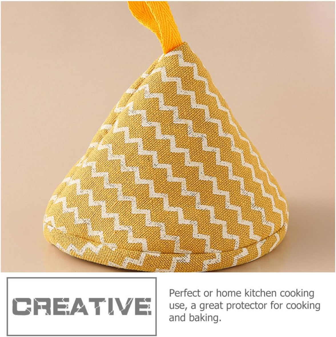 4pcs Yellow Polyester Pot Handle Covers with Rope for Hot Pans